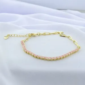 PULSEIRA RIVIEIRA ROSA COM ELO